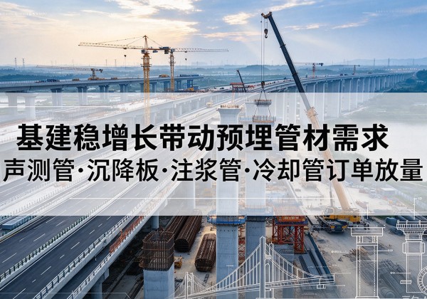 黑山基建稳增长带动预埋监测管材需求，声测管、沉降板、注浆管订单持续放量